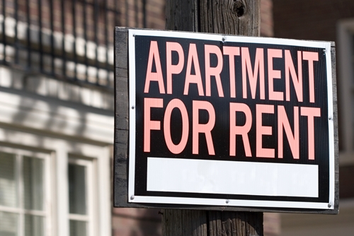 an apartment for rent sign