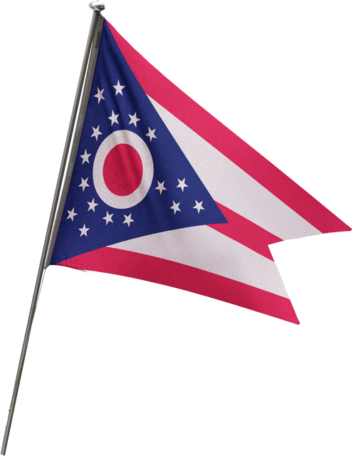 Ohio State Flag on a Pole