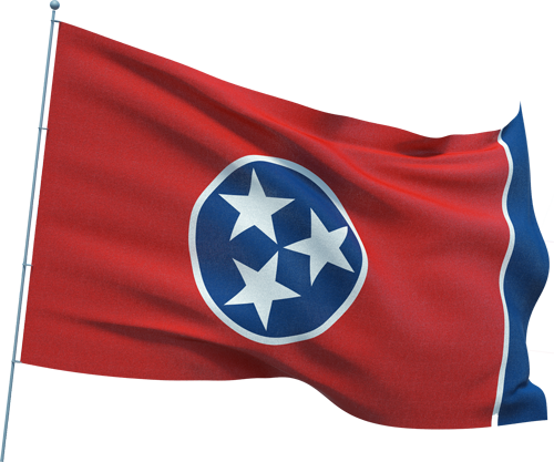 Tennessee State Flag on a Pole