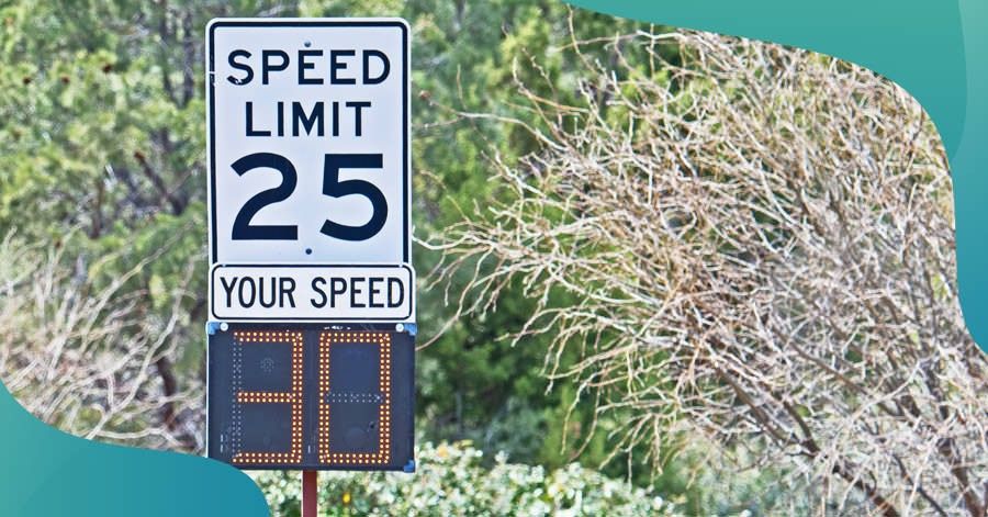 sign showing the posted speed limit