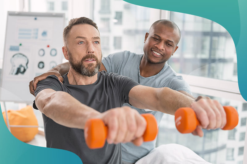 Doctor providing physical therapy after a car accident